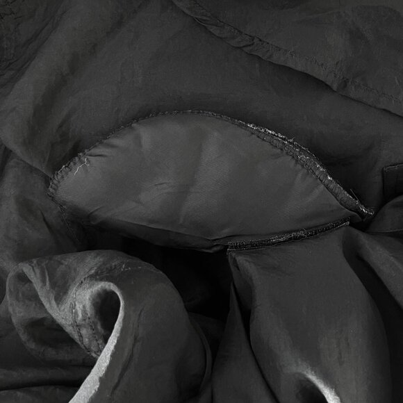 Vintage 90s 100% Silk Express Black Button Down Blouse. XS. Retro Shoulder Pads - Picture 9 of 10